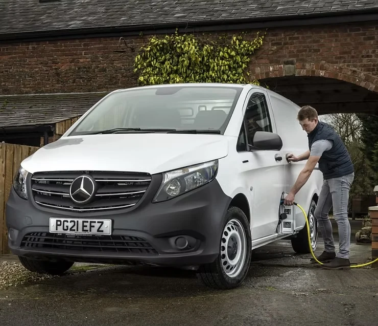 The Fiddlers electric delivery van being charged